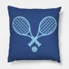 Tennis Rackets Blue Throw Pillow Official Tennis Merch