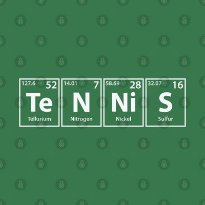 Tennis Te N Ni S Periodic Elements Spelling Throw Pillow Official Tennis Merch