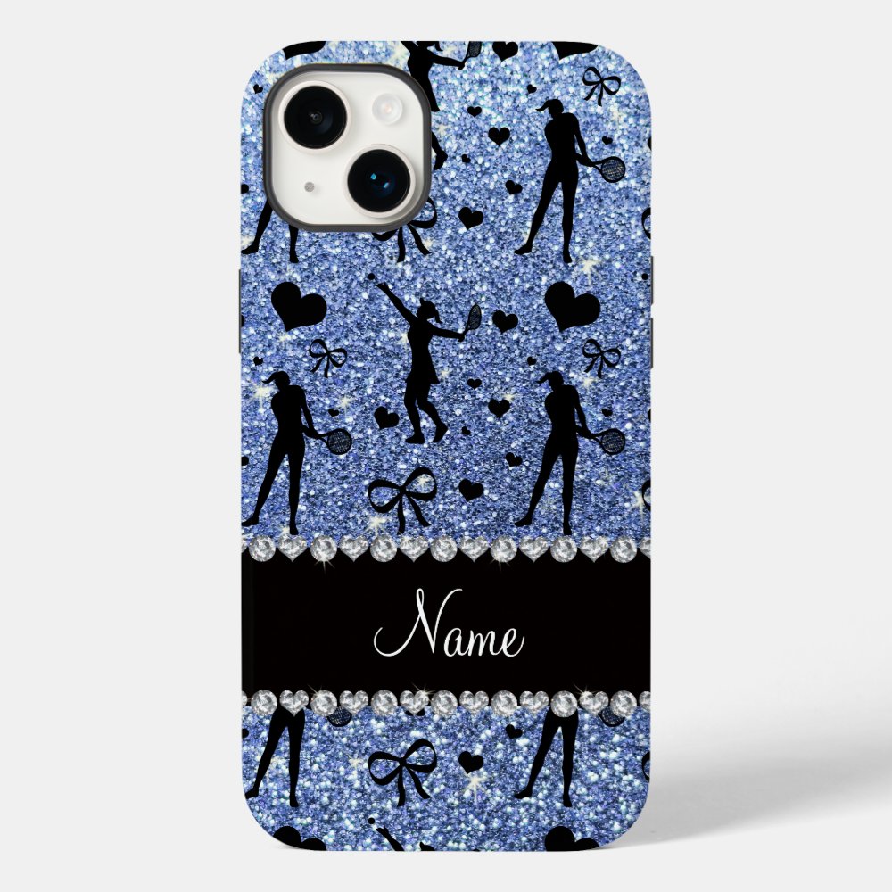 custom name light blue glitter tennis hearts bows case mate iphone case rce43842e365c498aa32bc2dcc8a91dd0 s0dnz 1000 - Tennis Gifts Shop