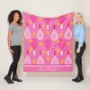 custom name pink white tennis racket pattern fleece blanket r6e123364079e44adbc75382a104cc1d6 ee3yx 8byvr 307 - Tennis Gifts Shop