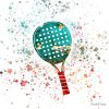 Watercolor Splash Padel Racket - White Tote Bag Official Tennis Merch