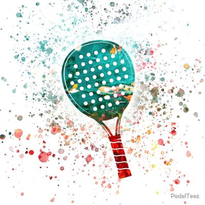 Watercolor Splash Padel Racket - White Tote Bag Official Tennis Merch