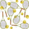 Pattern With Tennis Rackets With Tennis Balls. Color Pencil Tote Bag Official Tennis Merch