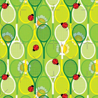 Tennis Rackets With Ladybirds And Daisis Tote Bag Official Tennis Merch