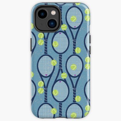 Navy Tennis Rackets On Light Blue Iphone Case Official Tennis Merch