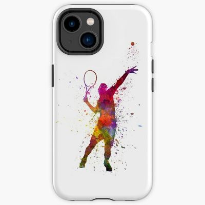 Tennis Player At Service Serving Silhouette 01 Iphone Case Official Tennis Merch