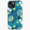 Navy Tennis Rackets And Water Bottles On Teal Iphone Case Official Tennis Merch