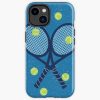 Navy Tennis Rackets On Blue Iphone Case Official Tennis Merch