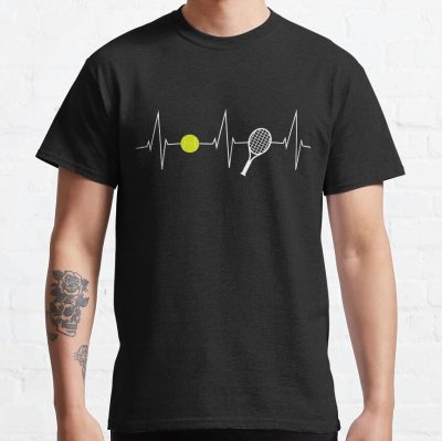 Tennis - Tennis Racket - Tennis Ball Heartbeat Heart Rate - I Love Tennis T-Shirt Official Tennis Merch