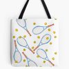 Pattern With Tennis Rackets With Tennis Balls Tote Bag Official Tennis Merch