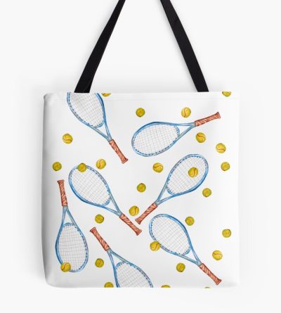 Pattern With Tennis Rackets With Tennis Balls Tote Bag Official Tennis Merch