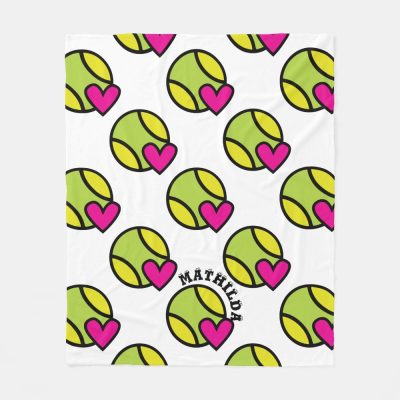 tennis ball with heart with name fleece blanket r2eeccfe1a6864afb8cd56b7b1b229f69 zke88 1000 - Tennis Gifts Shop