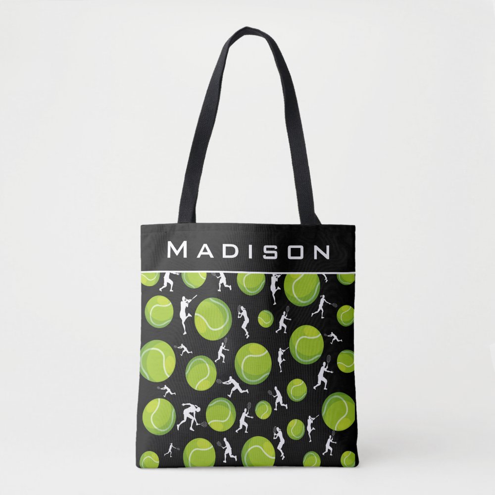tennis player silhouette pattern add coach name tote bag rc332f913f99648a6b82685b62b92ab1c 6kcf1 1000 - Tennis Gifts Shop