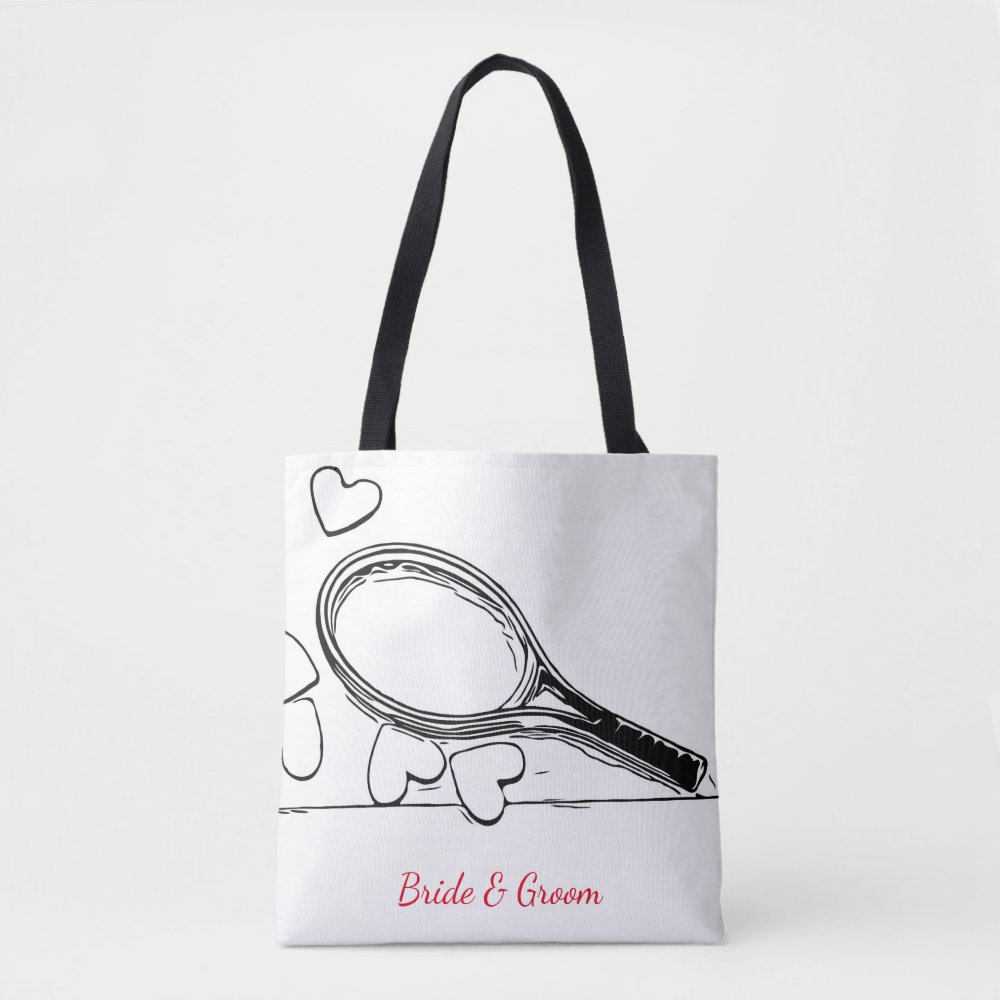 tennis racket and ball with heart wedding tote bag rfd8b1bc7c9fb4eb5b27a9e57854b8371 6kcf1 1000 - Tennis Gifts Shop
