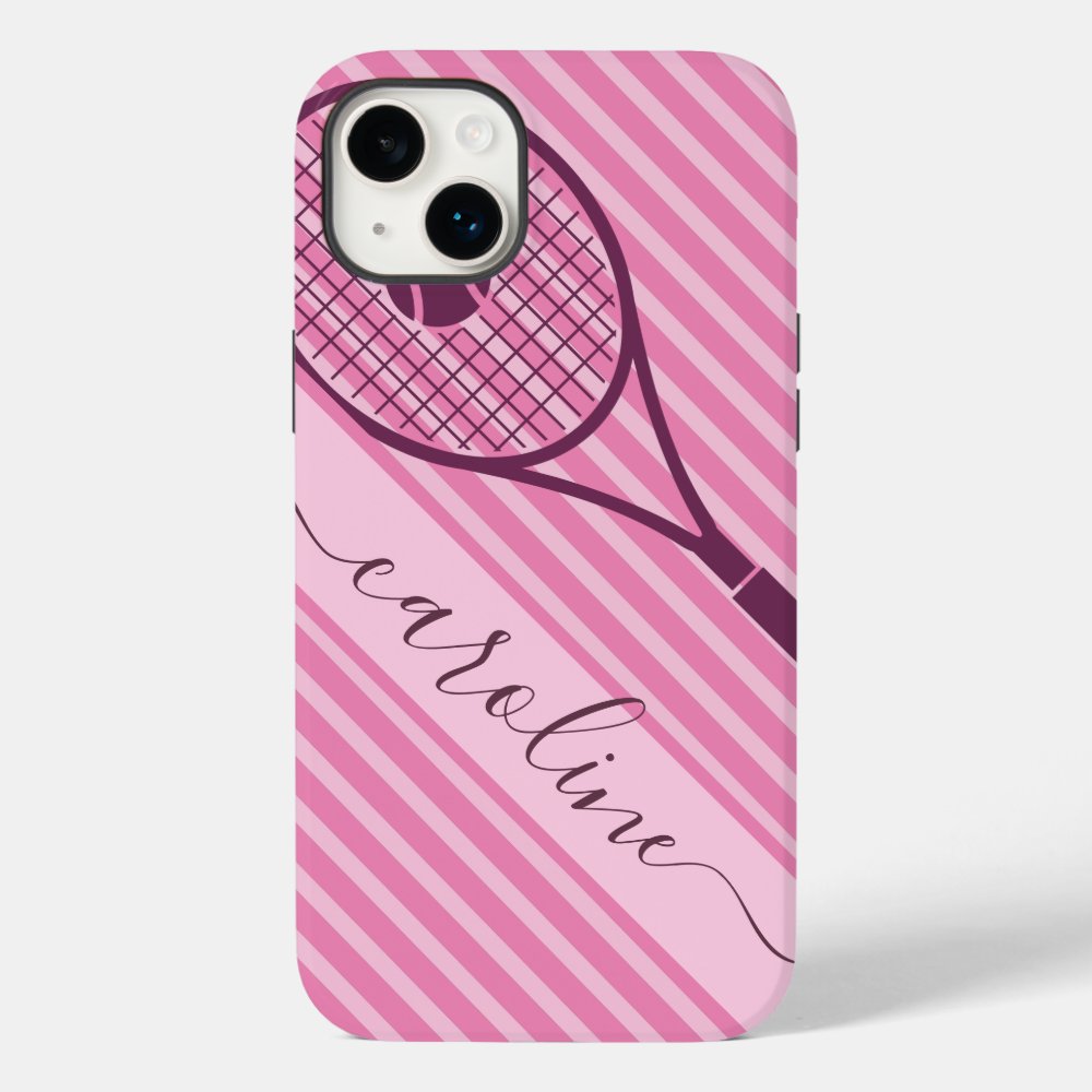tennis racket girls name pink striped cute sports case mate iphone case r1c55a02b48c44d6d956b958f14b512a5 s0dnz 1000 - Tennis Gifts Shop