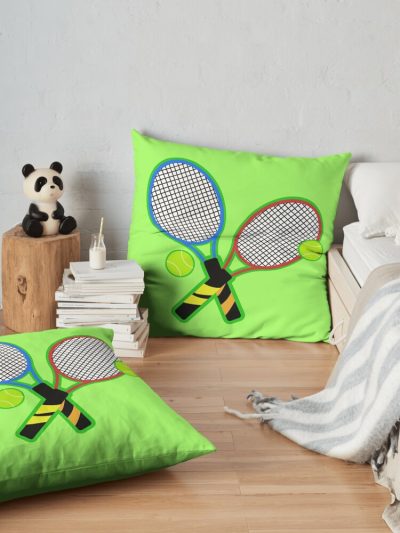 Tennis Rackets Throw Pillow Official Tennis Merch