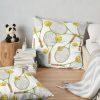 Pattern With Tennis Rackets With Tennis Balls. Color Pencil Throw Pillow Official Tennis Merch