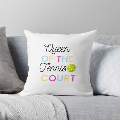 Queen Of The Tennis Court ,Tennis Queen Shirt, Tennis Shirt, Girls Tennis Shirt, Womens Tennis T-Shirt, Tennis Player, Tennis Gift Throw Pillow Official Tennis Merch