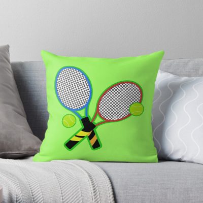 Tennis Rackets Throw Pillow Official Tennis Merch