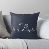 Tennis Heartbeat, Tennis Lover Heartbeat Tennis Ball Throw Pillow Official Tennis Merch