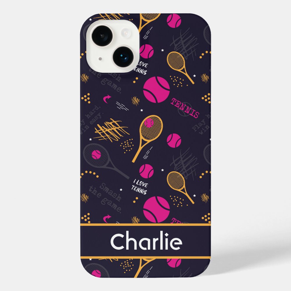 yellow and pink tennis pattern custom name iphone 11pro max case r48a74c614c4f497cb7f49c85e2be8ae7 s0n7t 1000 - Tennis Gifts Shop