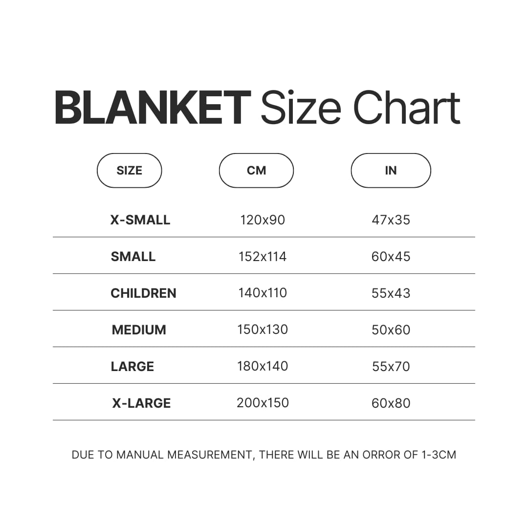 Blanket Size Chart - Tennis Gifts Shop