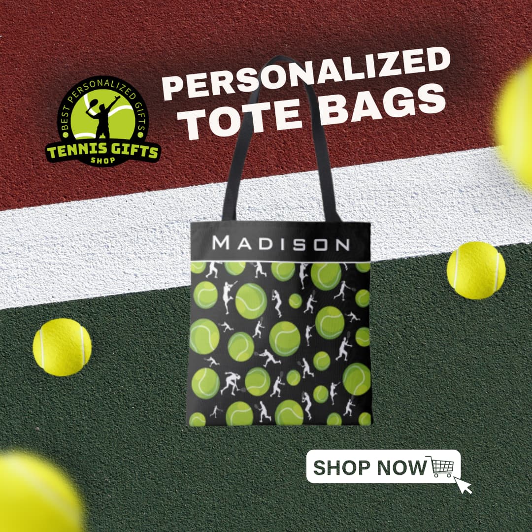 Tennis Gifts Shop Personalized Tote Bag