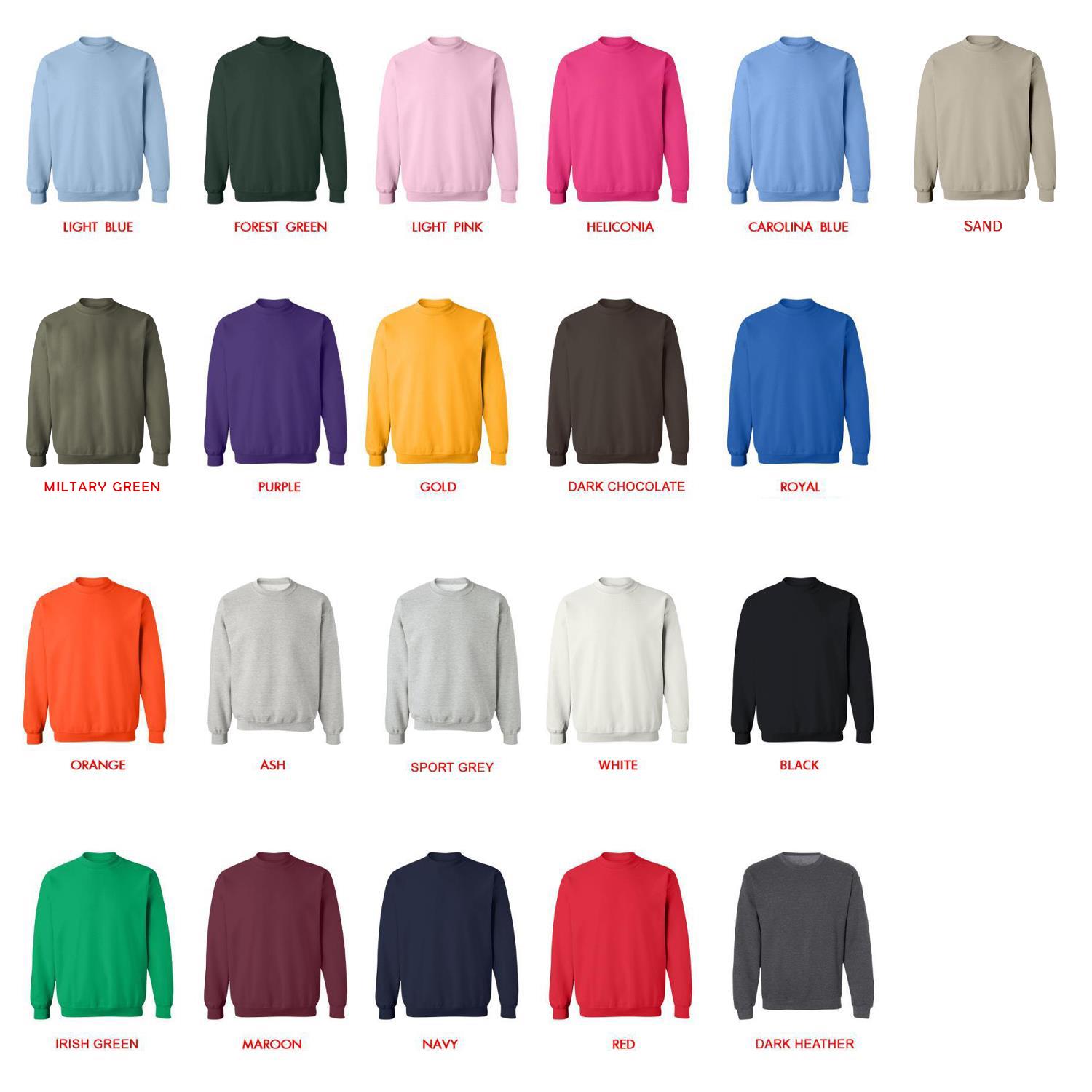 sweatshirt color chart - Tennis Gifts Shop